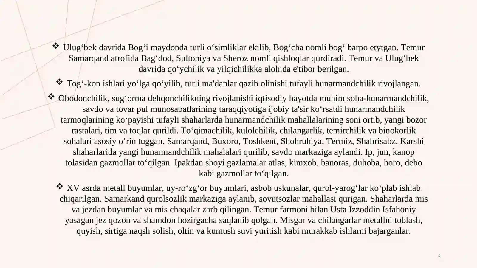 AMUR TEMUR VA TEMURIYLAR DAVRIDA MADANIY XAYOT 4