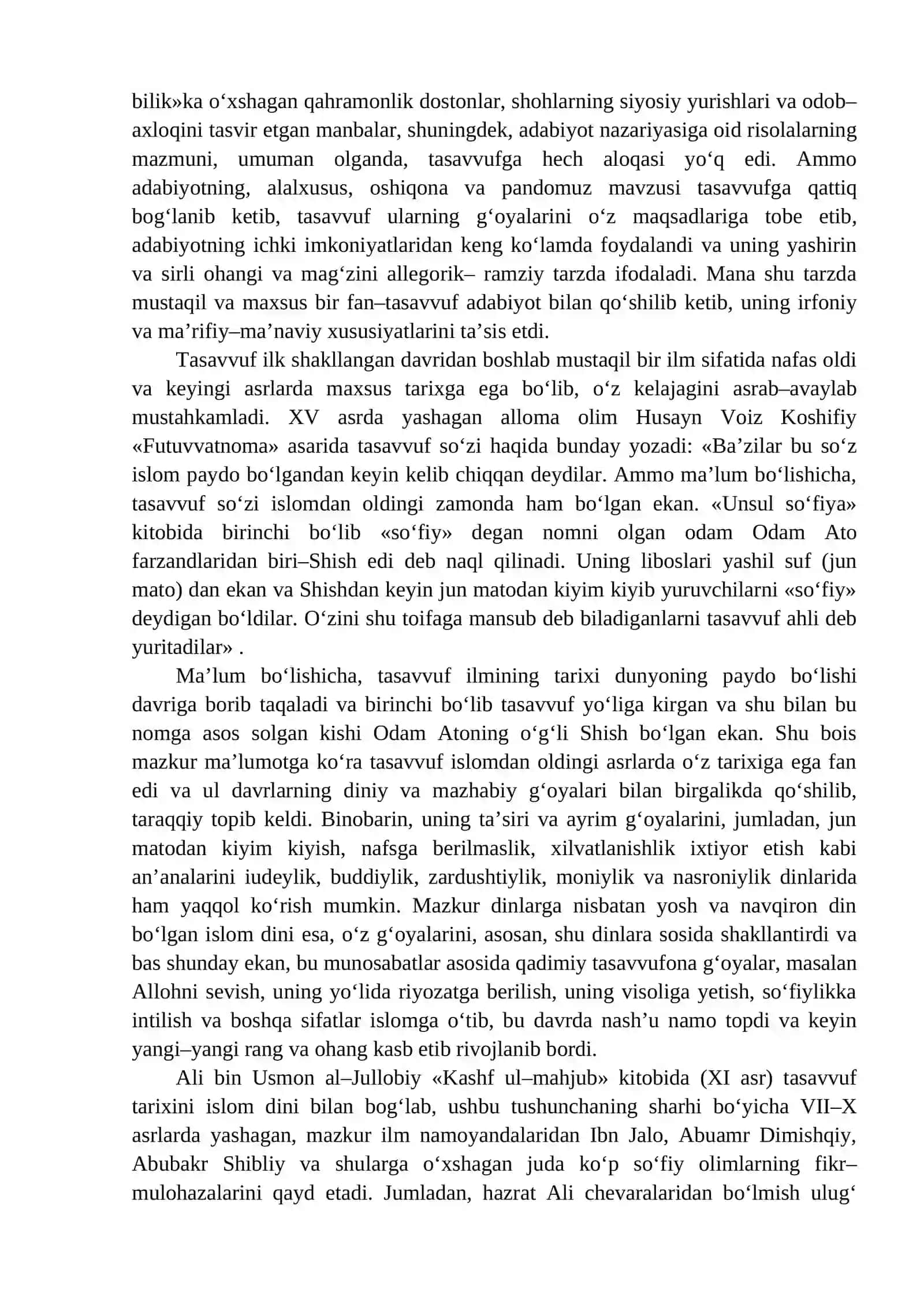 TASAVVUFNING PAYDO BO‘LISHI TARIXI VA MANBALARI 4
