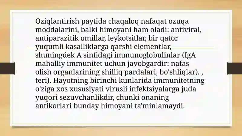Immunitet tizimining shakllanishi va yoshga bogʻliq oʻzgarishlari 4