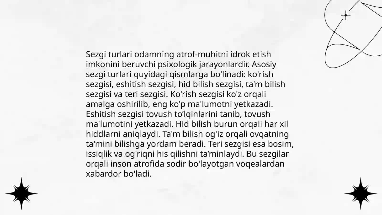 Sezgi turlari va uning qonunlari 4