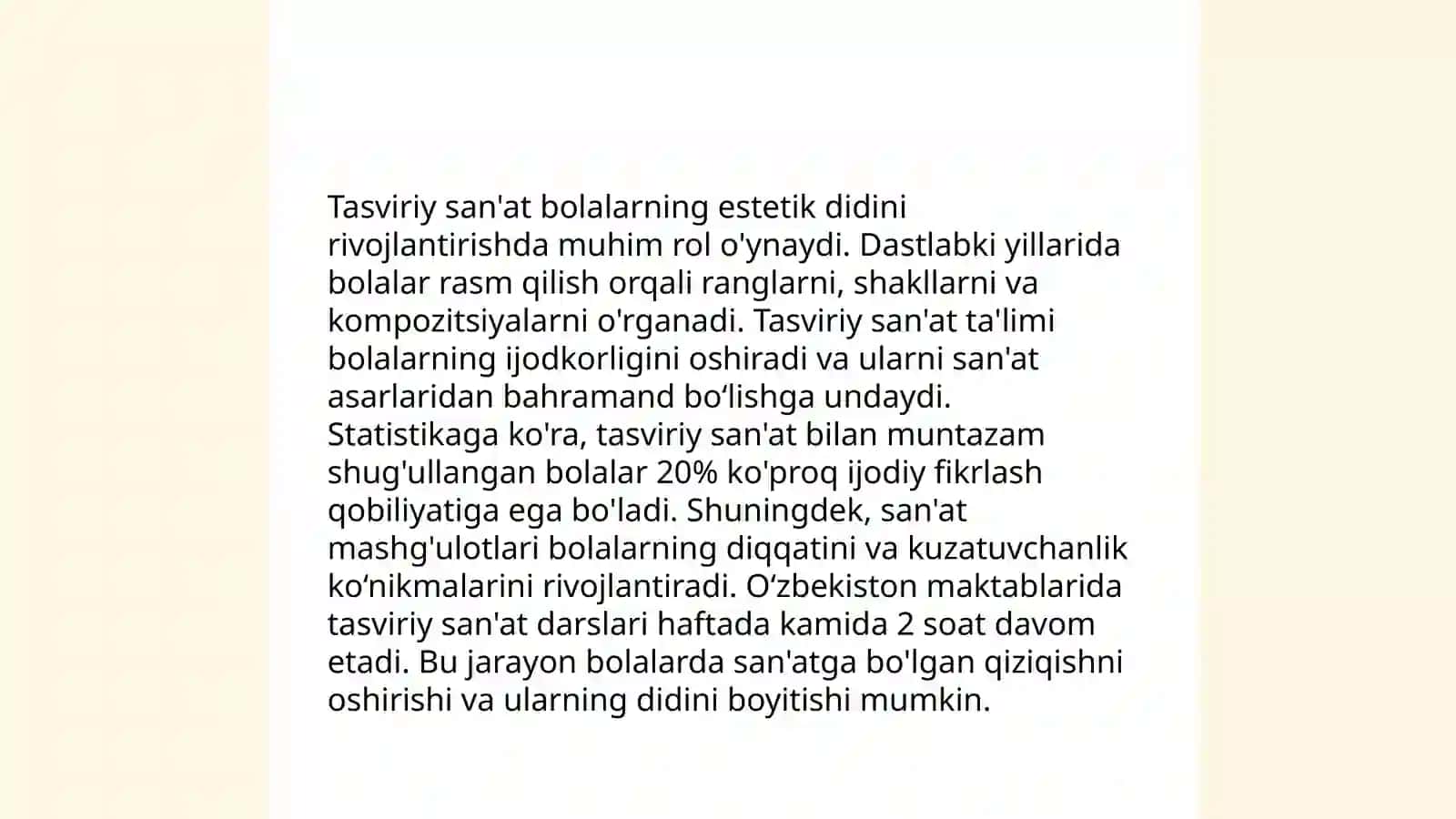 Maktabgacha ta'lim yoshidagi bolalarning badiiy madaniyat asoslarini rivojlantirish 4
