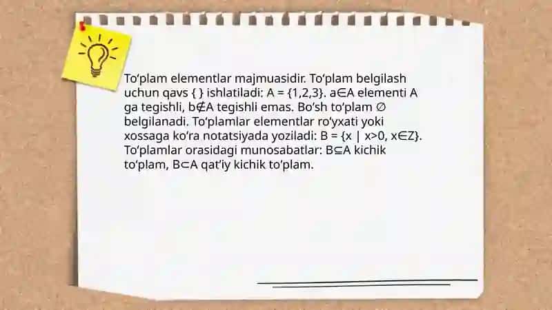 Toʻplamlar va ular ustida amallar 4