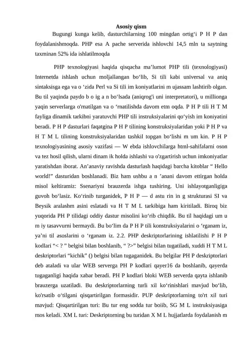 PHP tilida fakultet web sahifasini yaratish 4