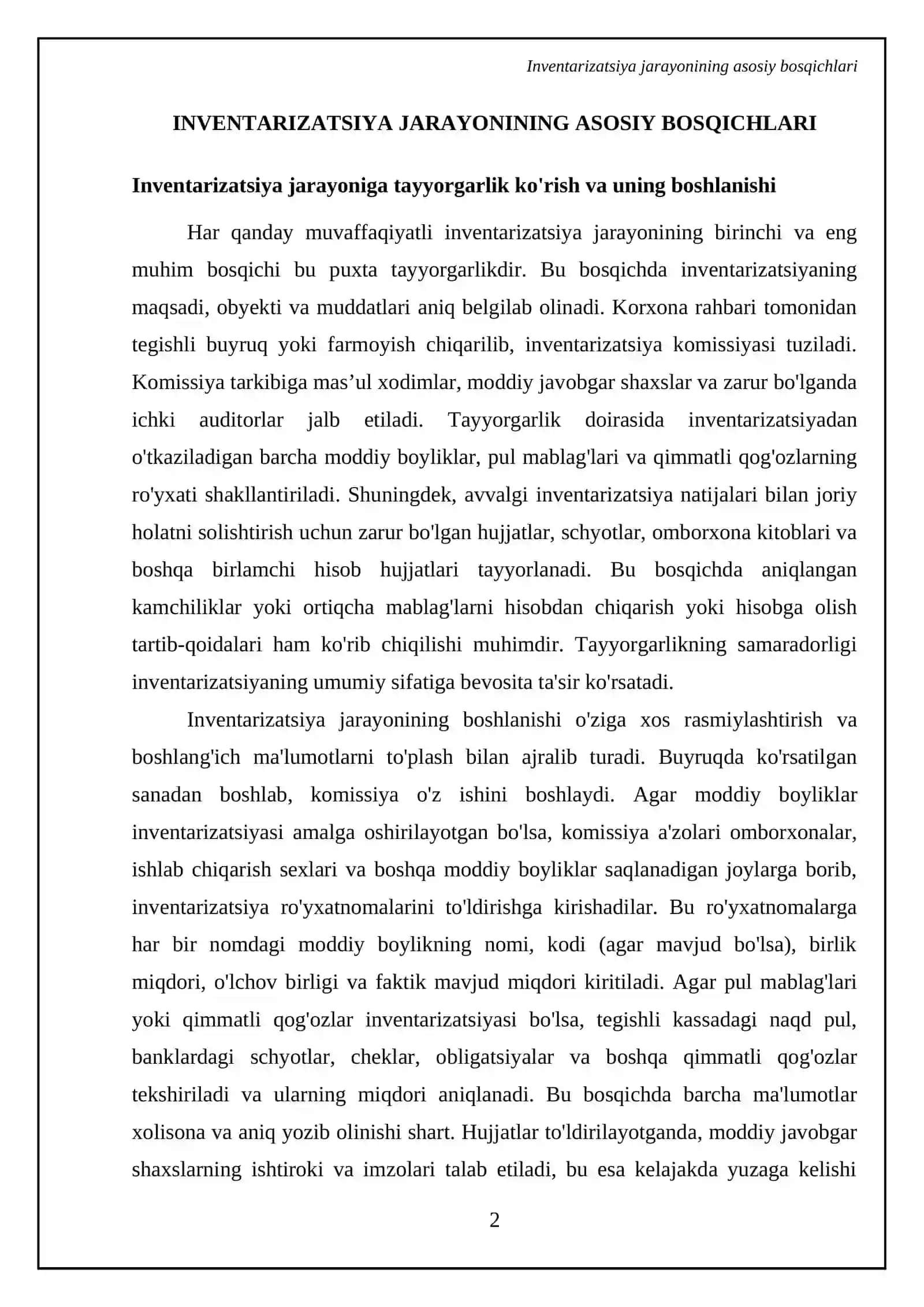 Hisob-kitob operatsiyalarini inventarizatsiya qilish tartibi 4