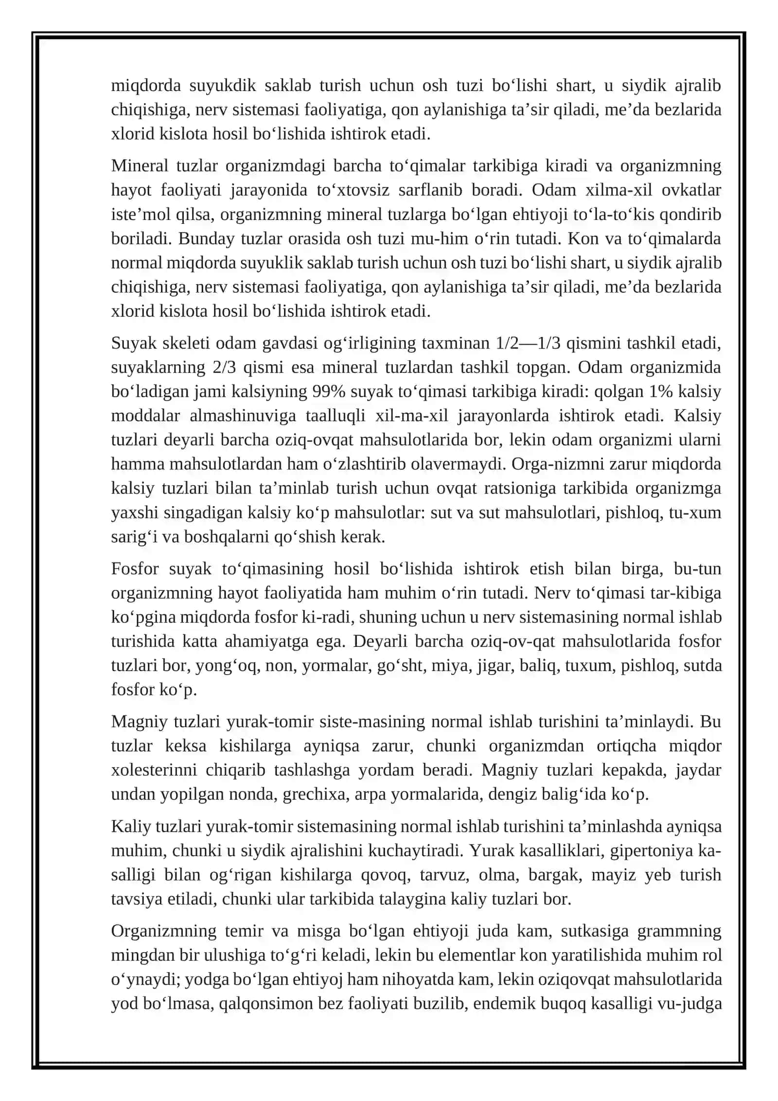 OVQAT VA UNING TARKIBI, OZIQ MODDALAR, OQSILLAR, UGLEVODLAR VA YOG`LAR 4