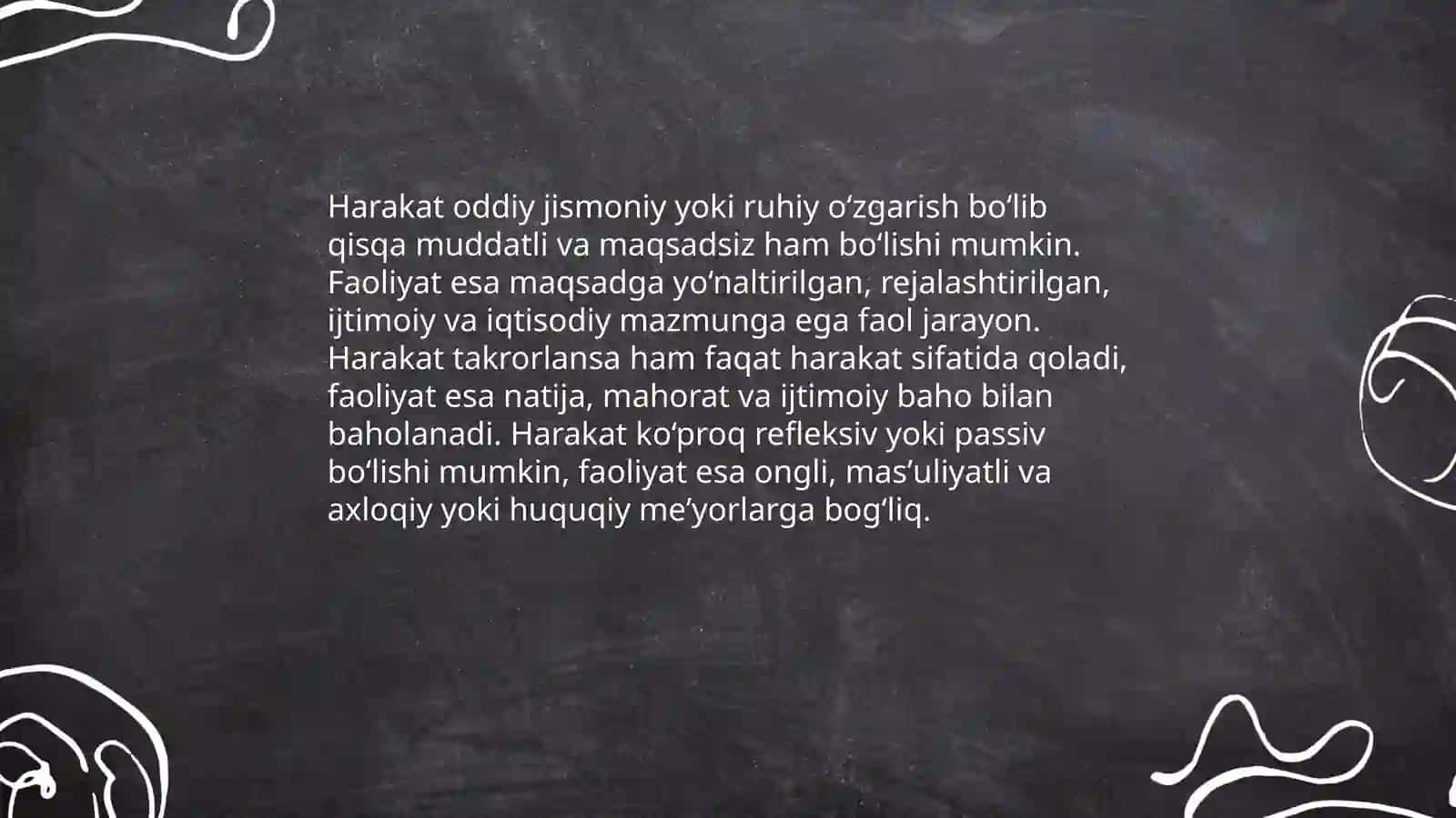 Harakat va faoliyat. Harakat turlari 4