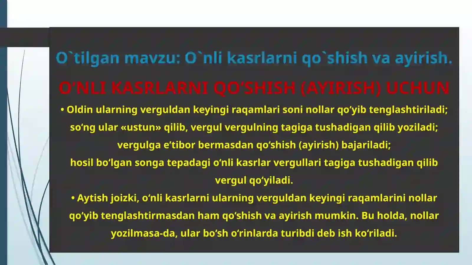 RIVOJIDDINOV ELMURODNING DARS ISHLANMASI 4