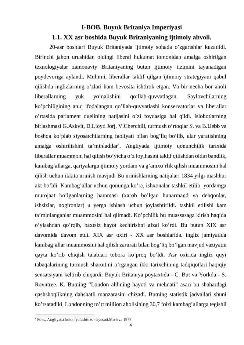 XX asr boshlarida Buyuk Britaniya 4