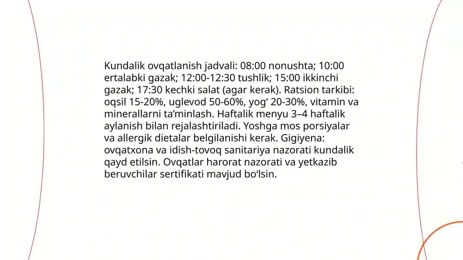Maktabgacha ta‘lim tashkilotida kun tartibi. Ta‘lim-tarbiya ishlarini rejalashtirish 4