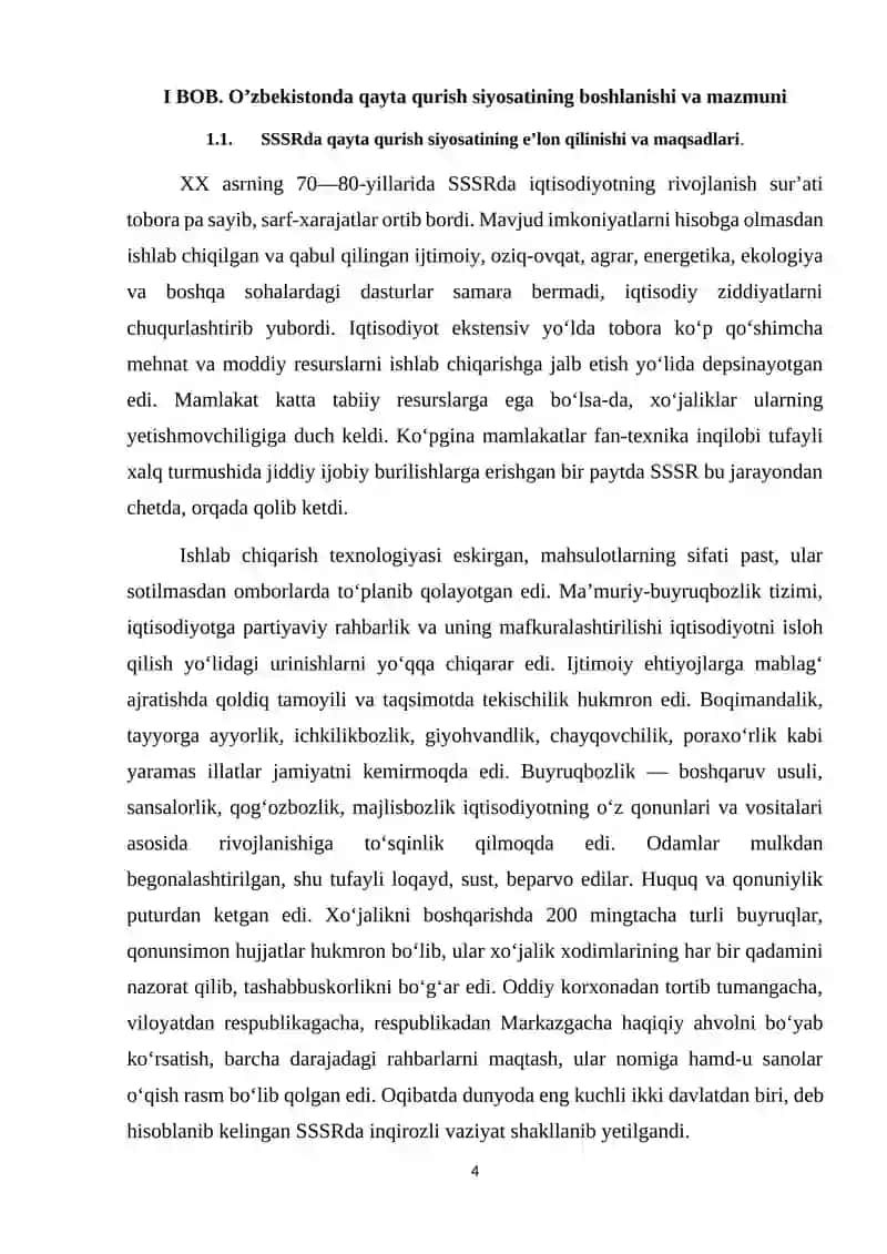 O'zbekistonda sotsiolizmni isloh qilishga urinish: “Qayta qurish siyosati” 4