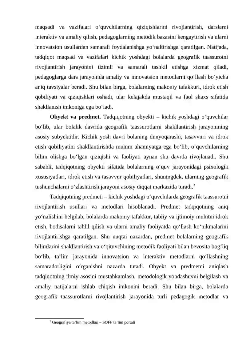 Kichik yoshdagi o‘quvchilarda geografik taassurotni rivojlantirish usulllari 4