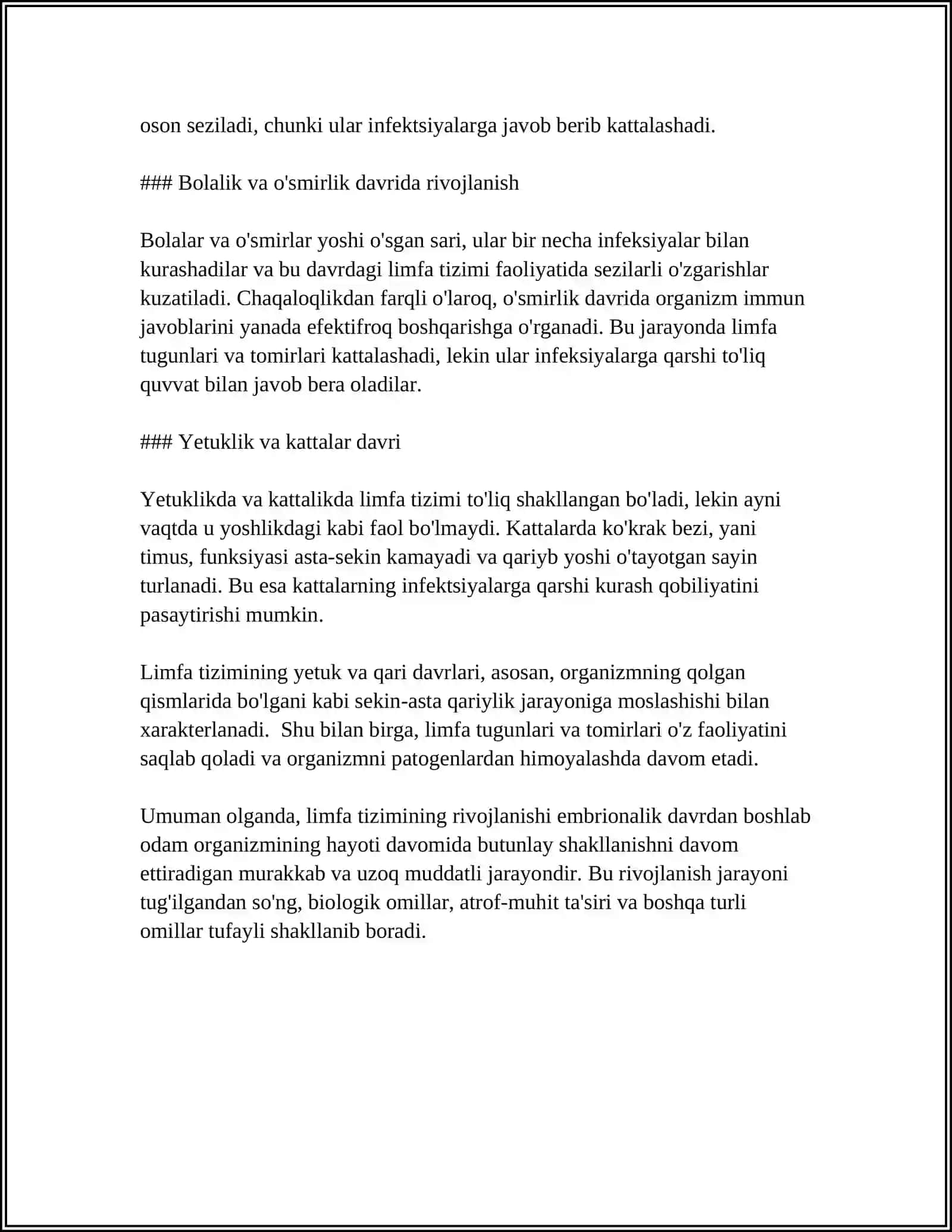 LIMFA TIZIMI FILO-ONTOGENEZI, ANOMALIYALARI 4