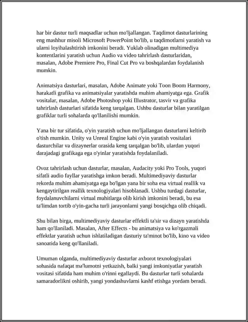 AXBOROT TEXNOLOGIYALARIDA MULTIMERDIR DASTURLARIDAN FOYDALANISH 4