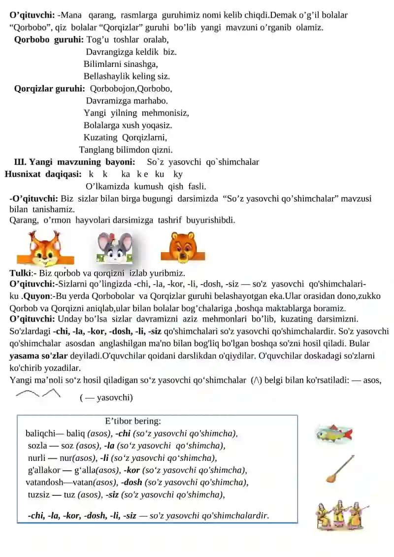 So`z yasovchi qo`shimchalar (164-65-mashqlar) 4