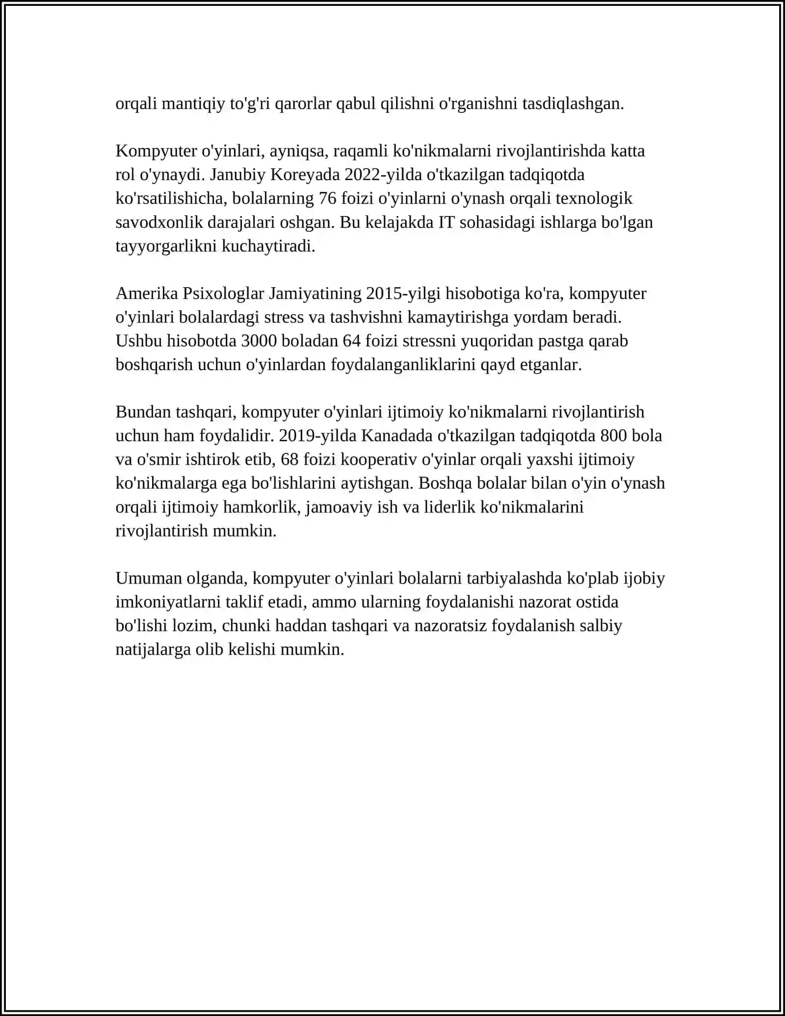BOLA TARBIYASIDA KOMPYUTER O'YINLARINING AHAMIYATI 4
