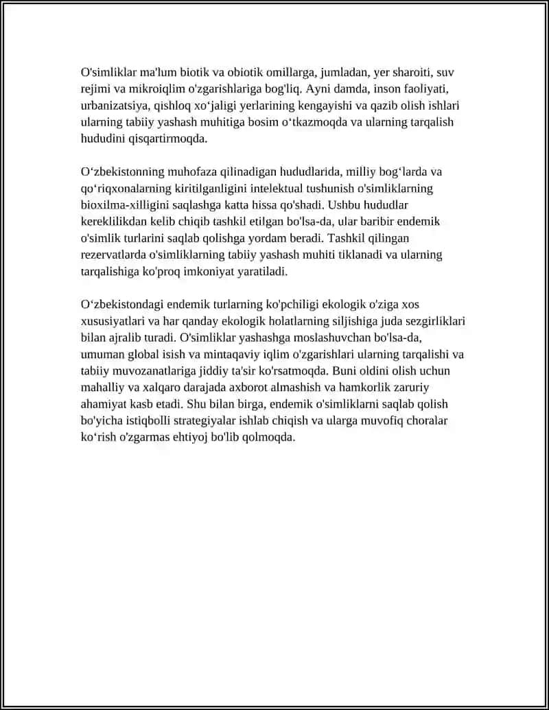 ÒZBEKISTON QIZIL KITOBI OSIMLIKLARI VA ULARNI MUHOFAZA QILISH STRATEHIYALARI 4