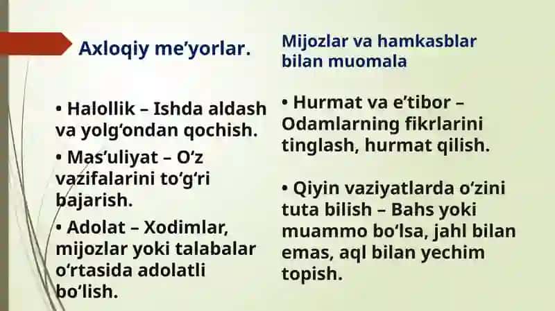 Mutaxassisning odobi va nutqi 4