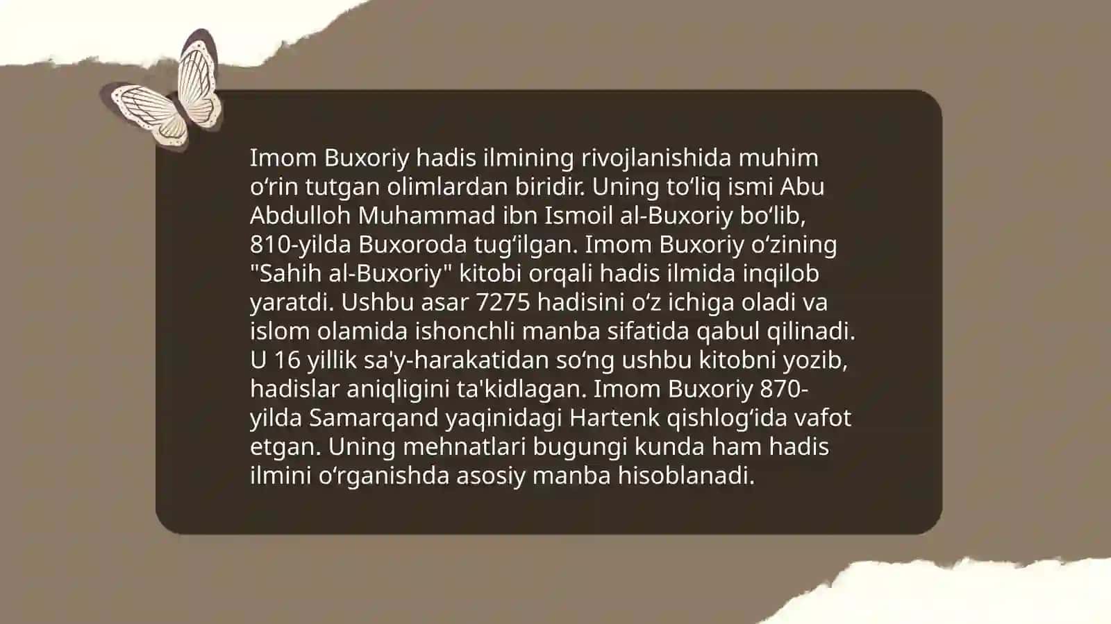 Imom Buxoriy va Imom Termiziyning hadis ilmiga qoʻshgan hissalarining qiyosiy tahlili 4