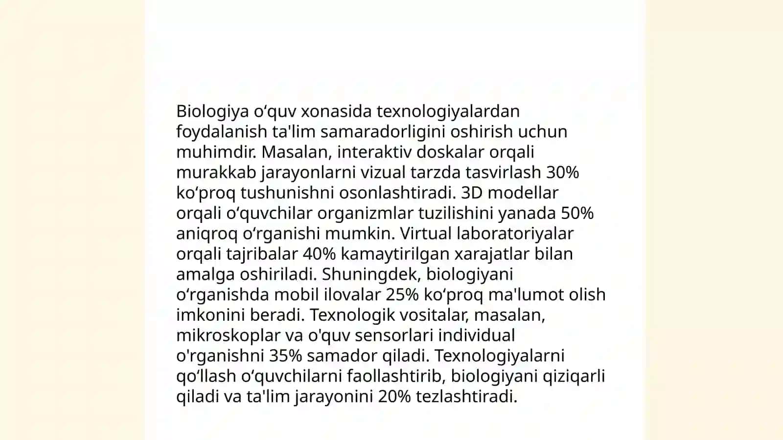 Biologiya oʻquv xonasini jihozlash va uning taʼlim tarbiya jarayonida tutgan oʻrni 4