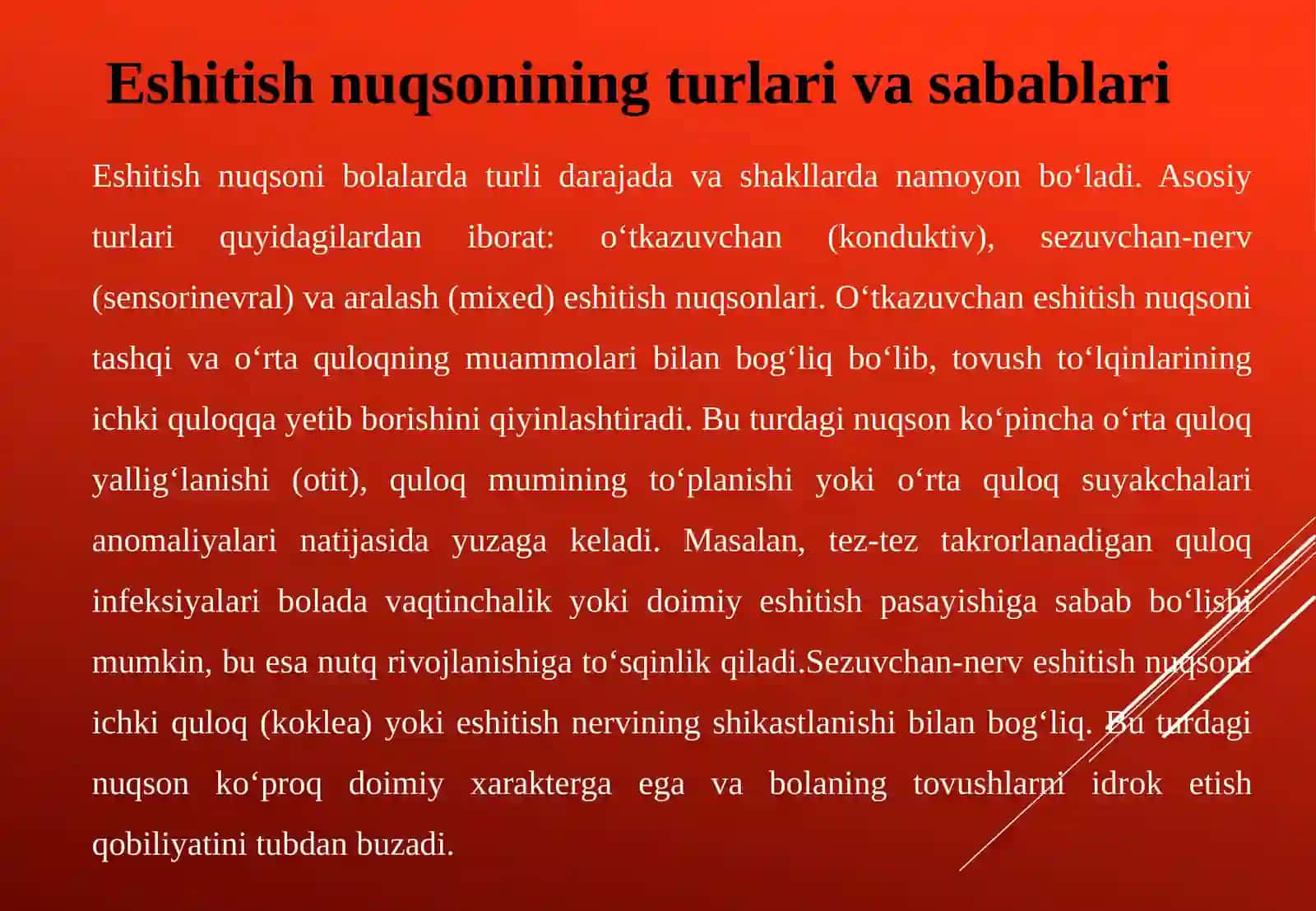 ESHITISHIDA NUQSONI BO‘LGAN BOLALARNI O‘QITISH JARAYONI 4