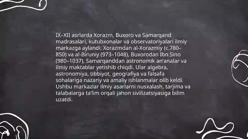 IX-XII asrlarda Mamalakatimiz Hududida Ro'y Bergan Uyg'onish (Renessans) 4