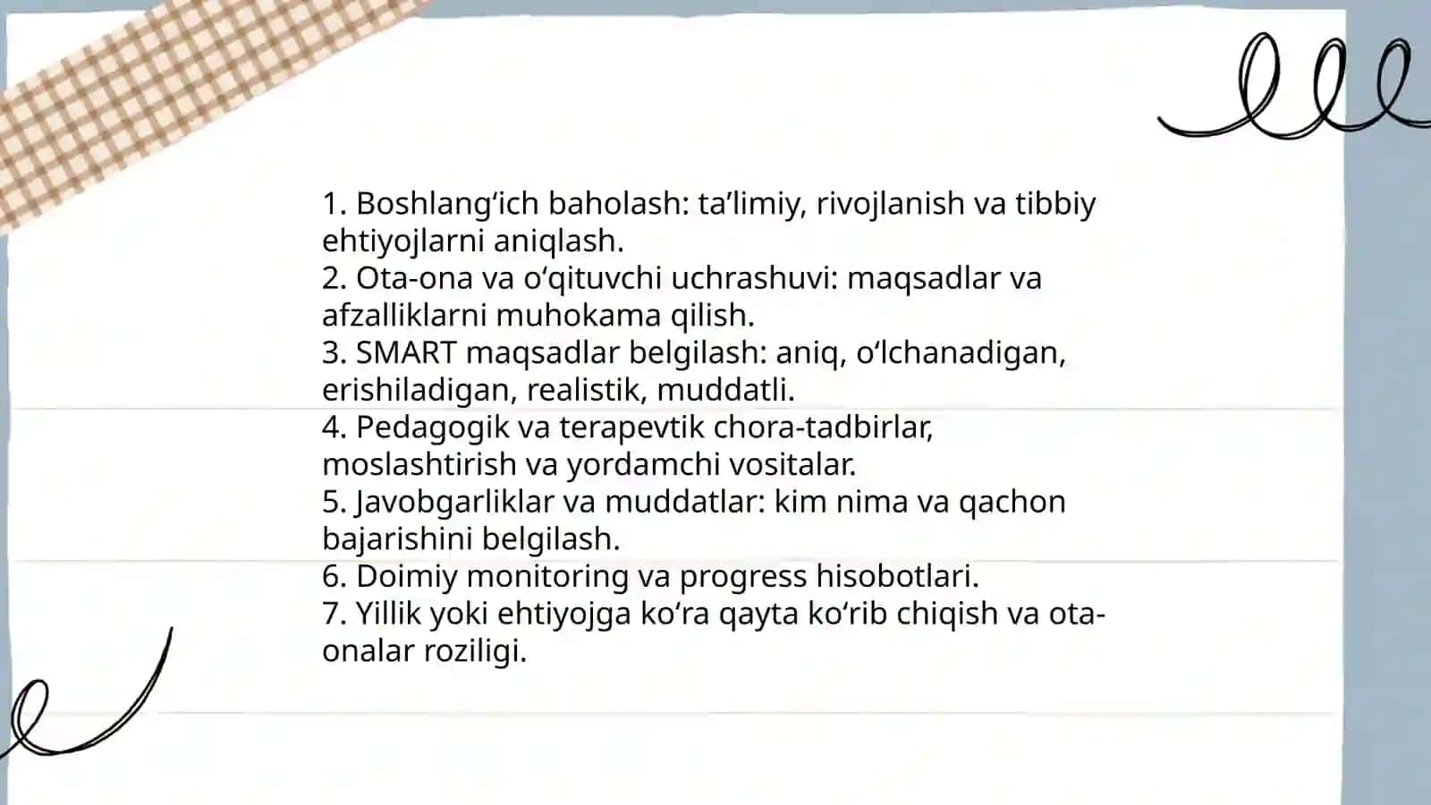 2-chi: Maxsus ehtiyojlarga ega boʻlgan bolalar bilan ishlashda ota-onalar va oʻqituvchilar oʻrtasidagi hamkorlik 4