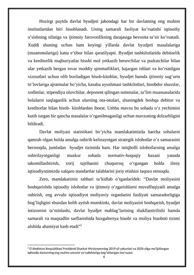 Byudjet tashkilotlarida byudjet mablag’lari bo’yicha turli debitor va kreditorlar bilan hisoblashuvlar hisobi hamda nazoratini tashkil etish 4
