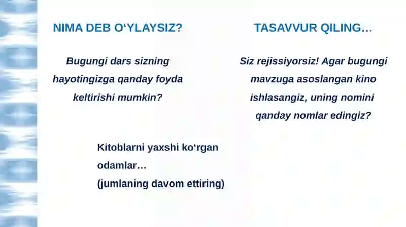 O‘QUVCHILARNING O‘QISH SAVODXONLIGINI KO‘NIKMALARINI RIVOJLANTIRISHUSULLARI 4