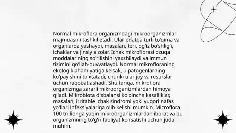 Mikroorganizmlar ekologiyasi. Inson organizmi normal mikroflorasi 4