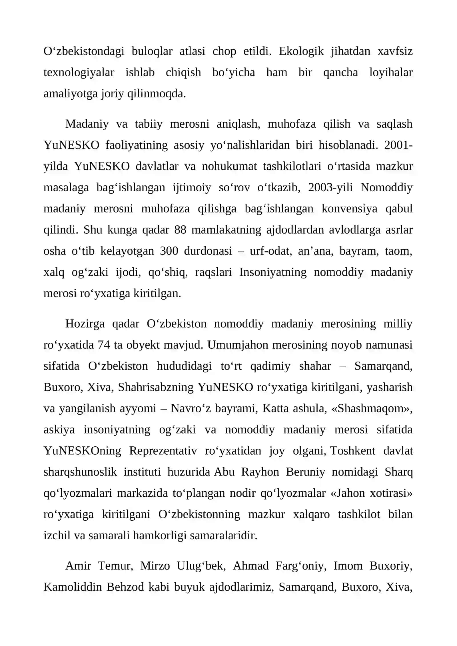 O'ZBEKISTON VA YUNESKO HAMKORLIGI 4