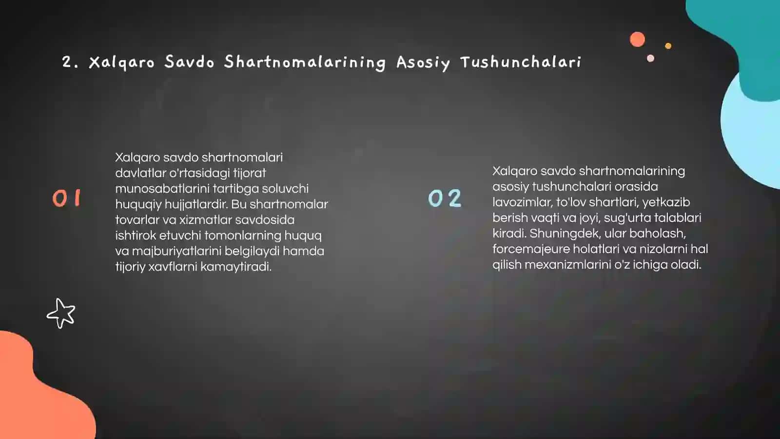 Xalqarp tavarlarni Satish shartnomalari va Incoterms shartnomasi 4