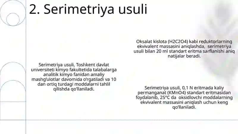 Oksidometrya usullari 4