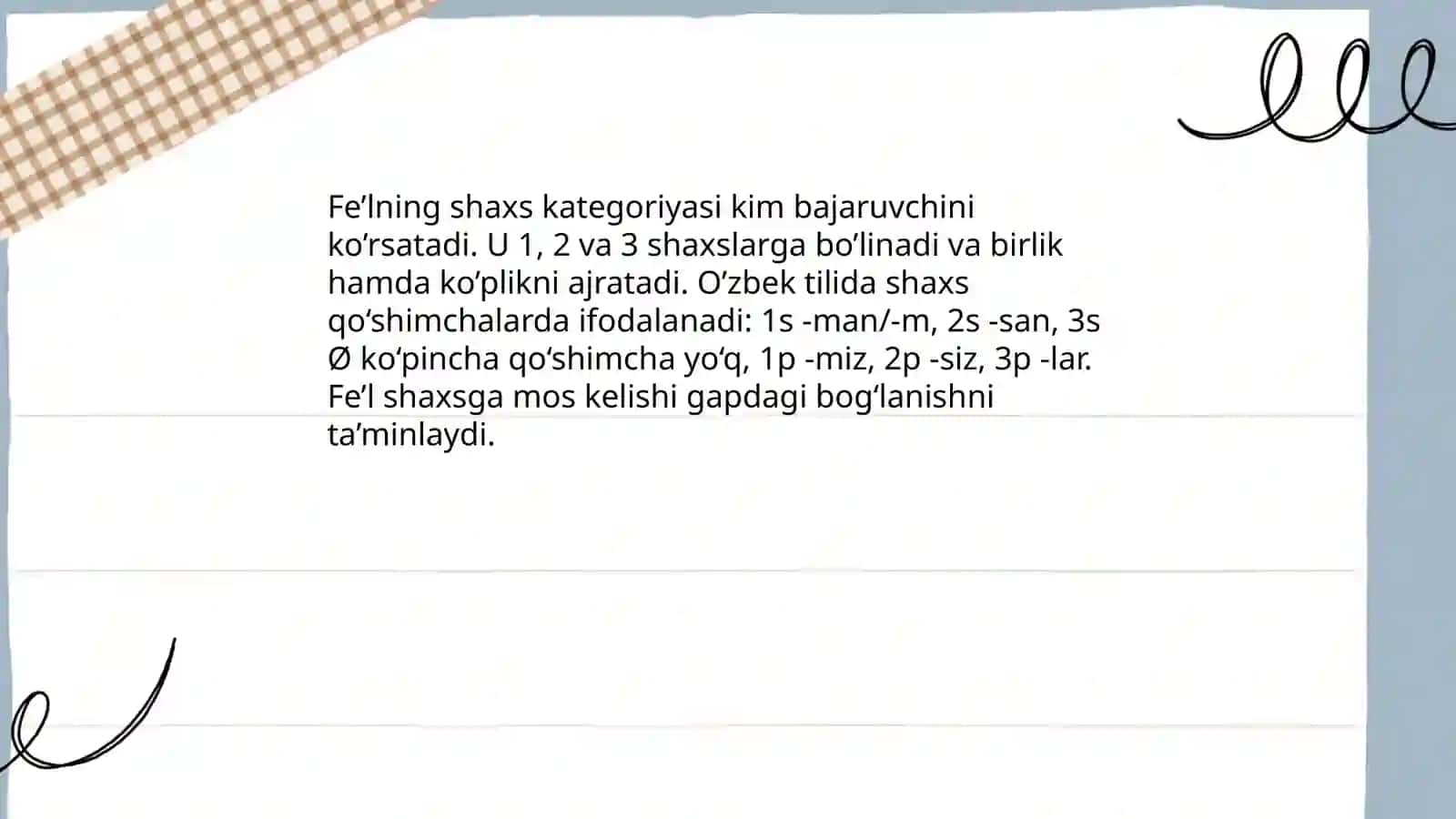 Oʻzbek tilidagi morfologik kategoriyalar 4