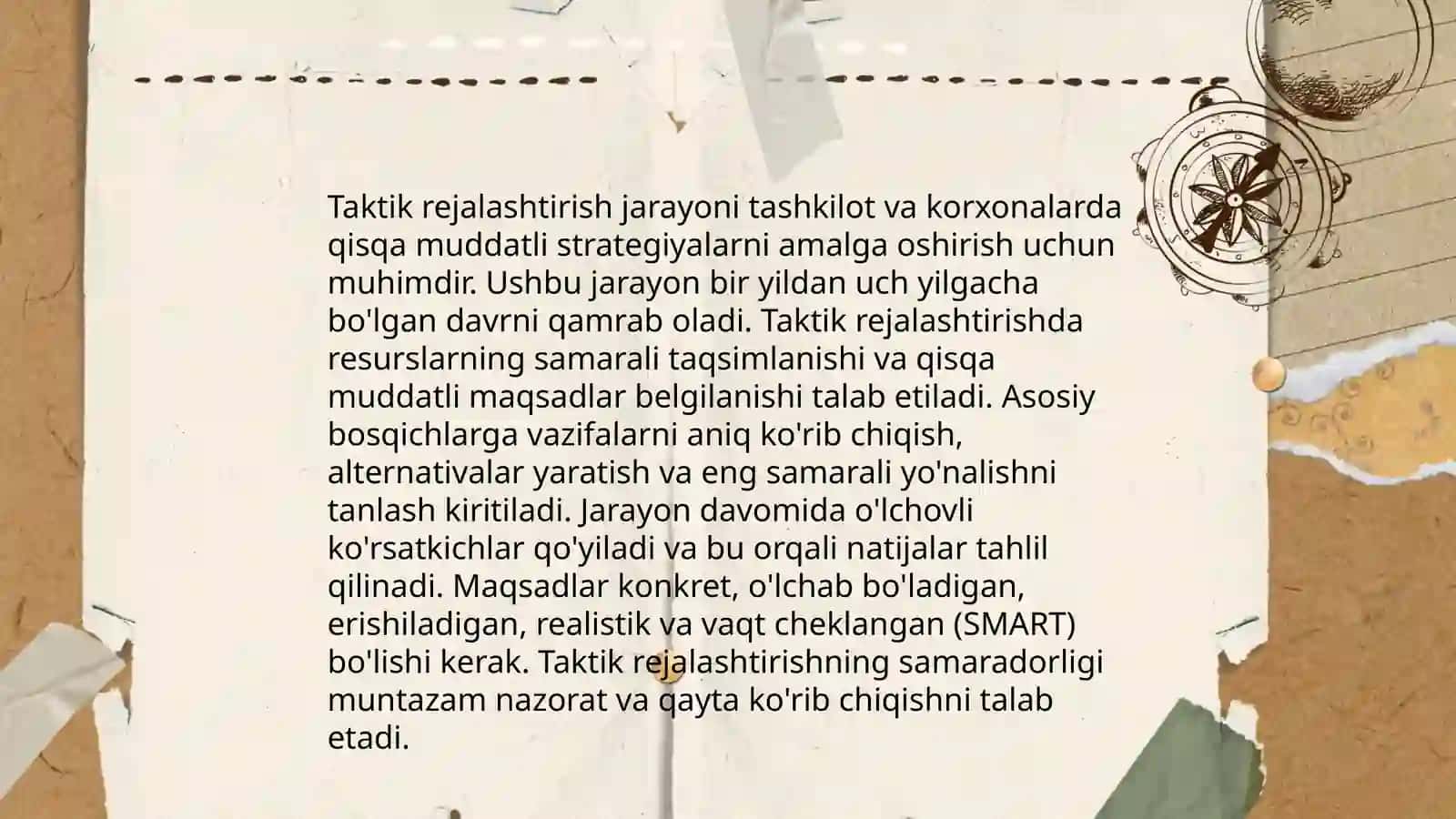 Strategik va taktik rejalashtirish. Marketing nazorati 4