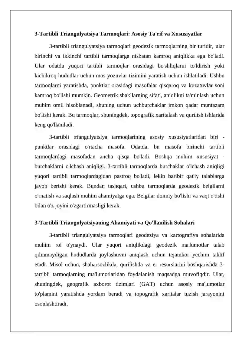 3-tartibli triangulyatsiya tarmoqlari 4