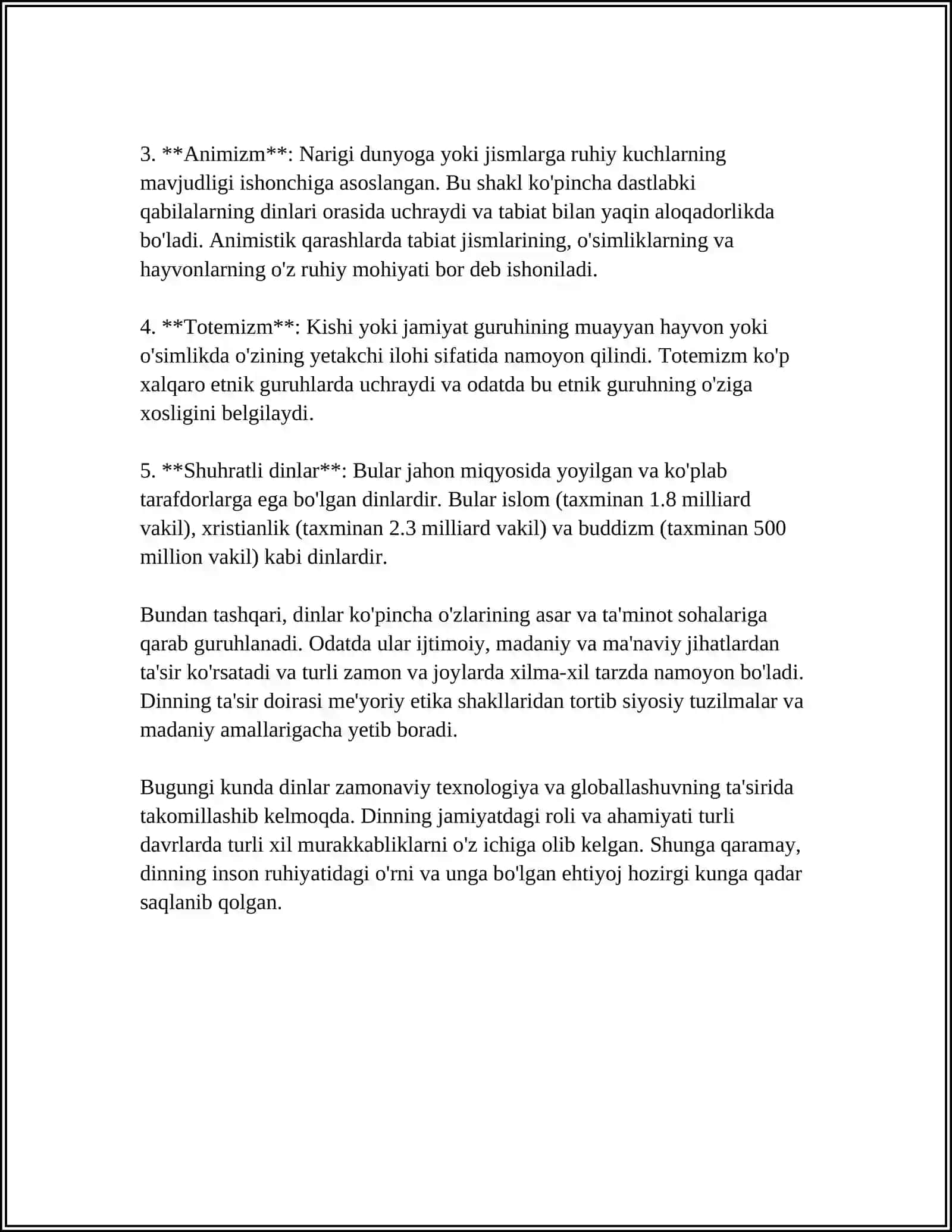 DINING ILK SHAKLLARI.SHOMONLIK.MAHALLIY DINIY KULTLAR VA TASAVVURLAR 4