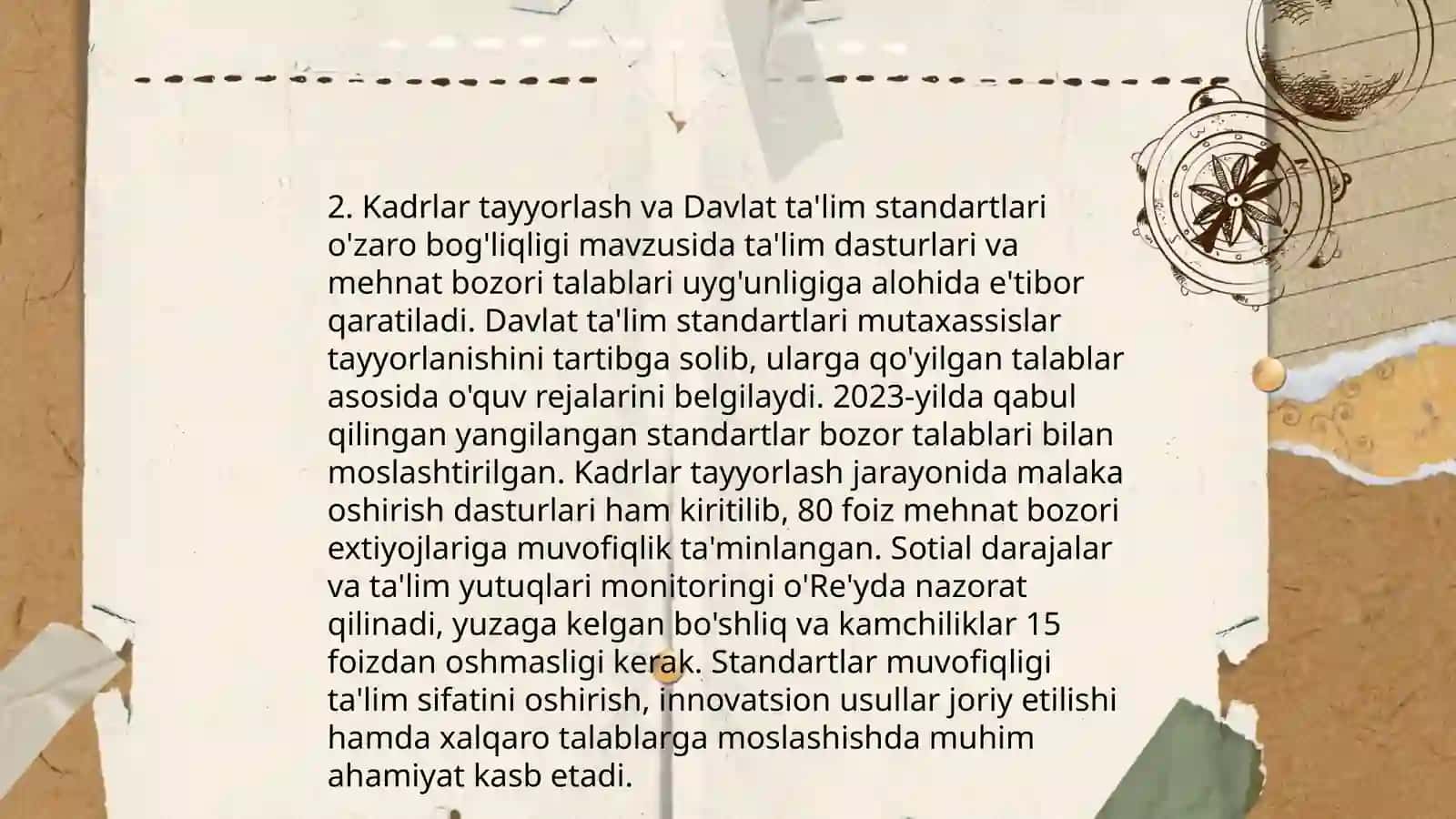 Kadrlar tayyorlash maqsadi va uni Davlat ta'lim standartlarida aks etishi 4