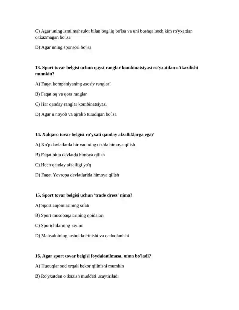 Sport sanoatida tovar belgisi 4