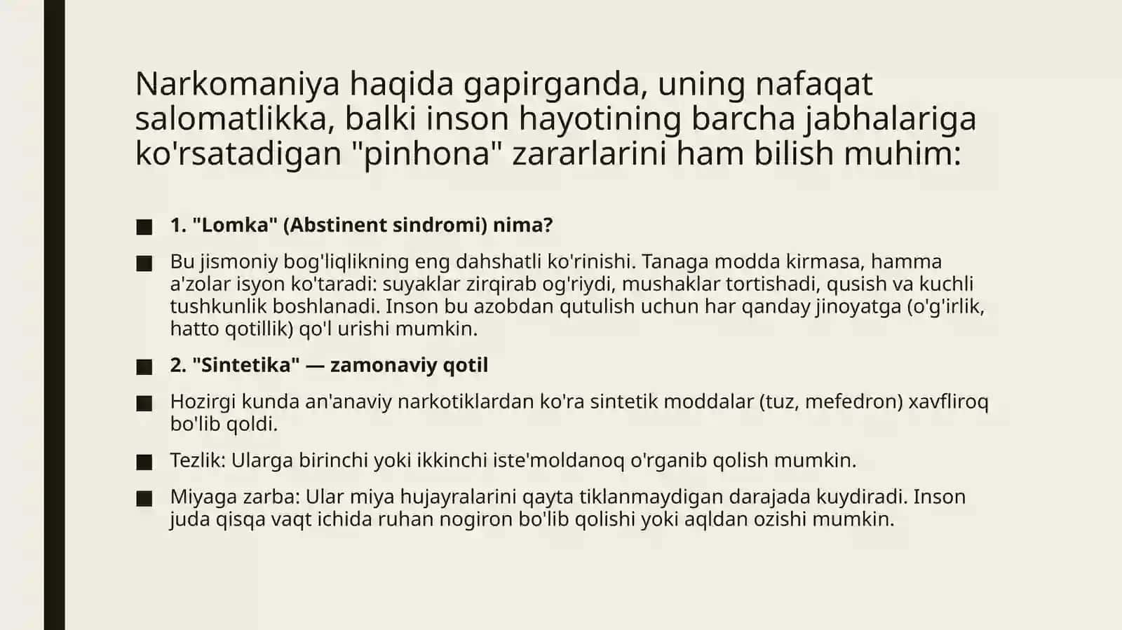 Narkomaniyava unga qarshi dasturlar. Tarixiy faktlar va nazariyalar 4