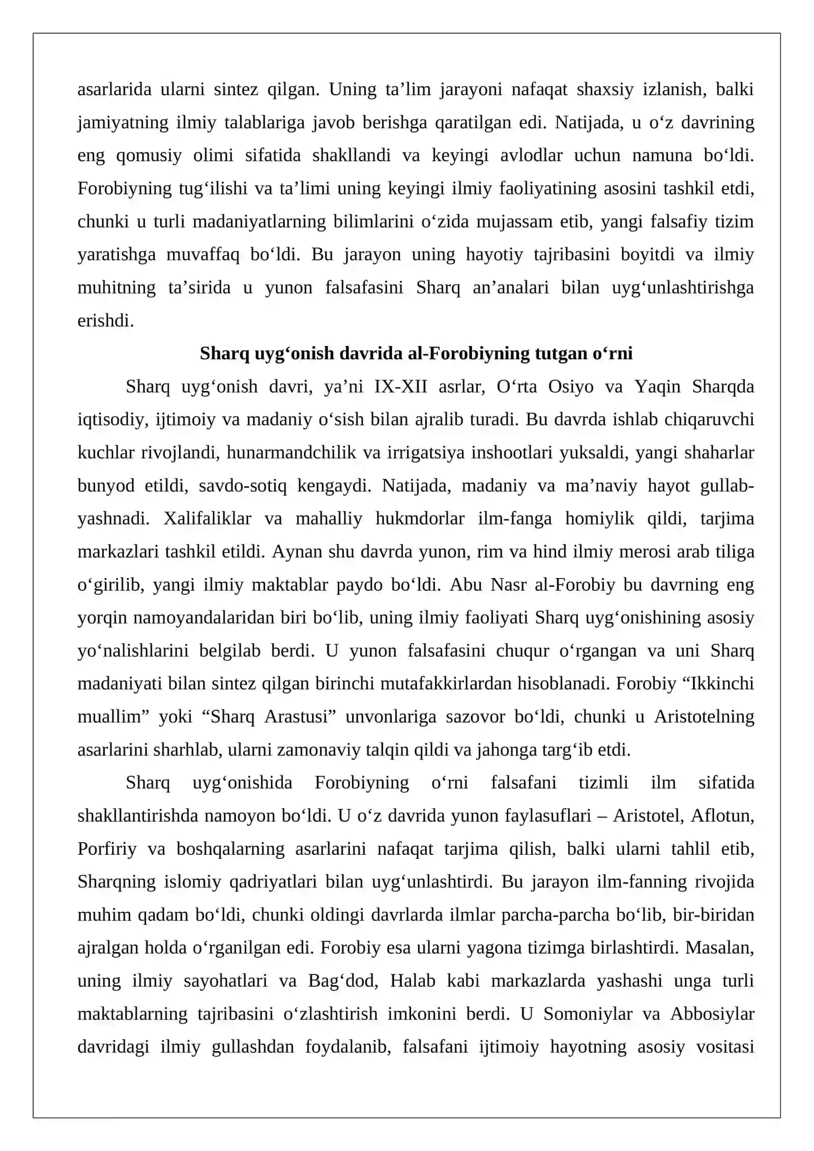Abu Nasr al-Forobiy asarlarining roʻyxatini tuzish hamda ularning bugungi kunda saqlangan makonlari 4