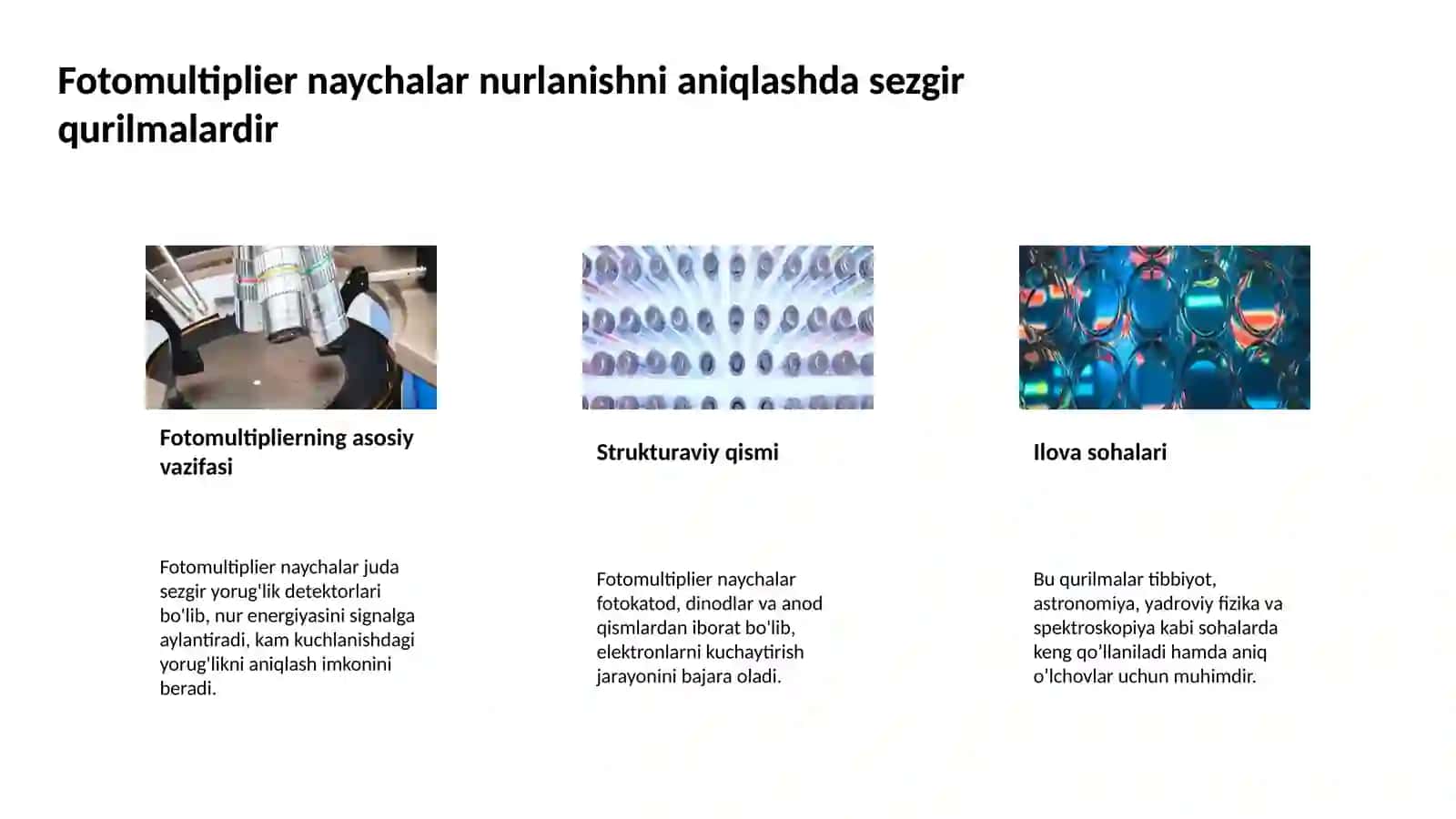 Dozimetriya metodlari. Dozimetrik asboblar tasnifi 4