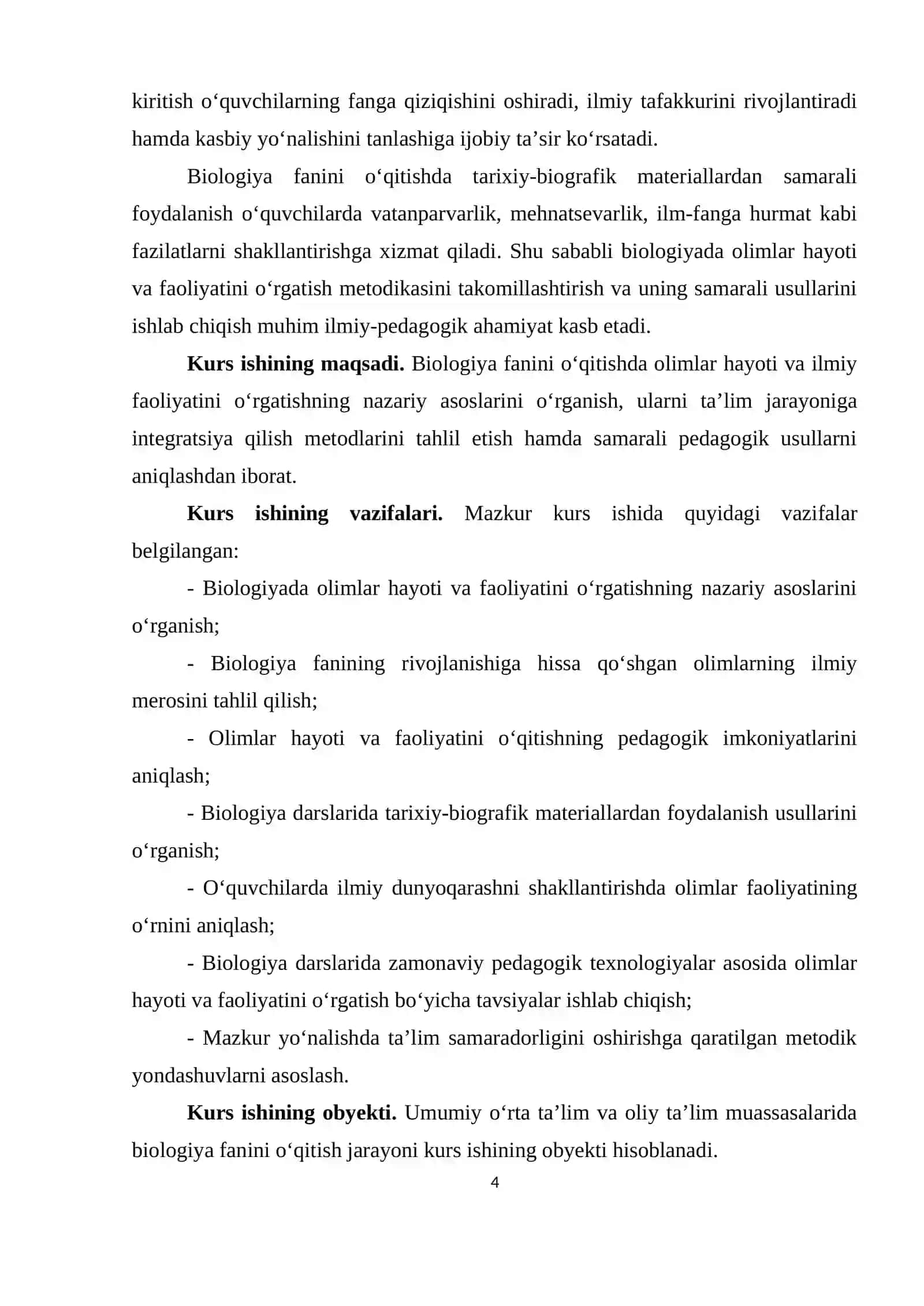 BIOLOGIYADA OLIMLAR HAYOTI VA FAOLIYATINI O’RGATISH METODIKASI 4