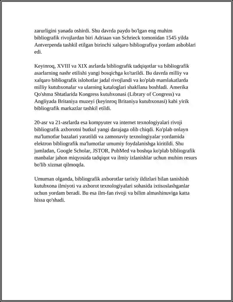 Bibliografik Axborotning Paydo Boʻlishi Va Rivojlanishning Asosiy Yoʻnalishlari 4