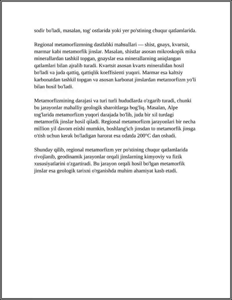 REGIONAL METAMORFIZIM FARTSIYALARI VA JINSLARI 4