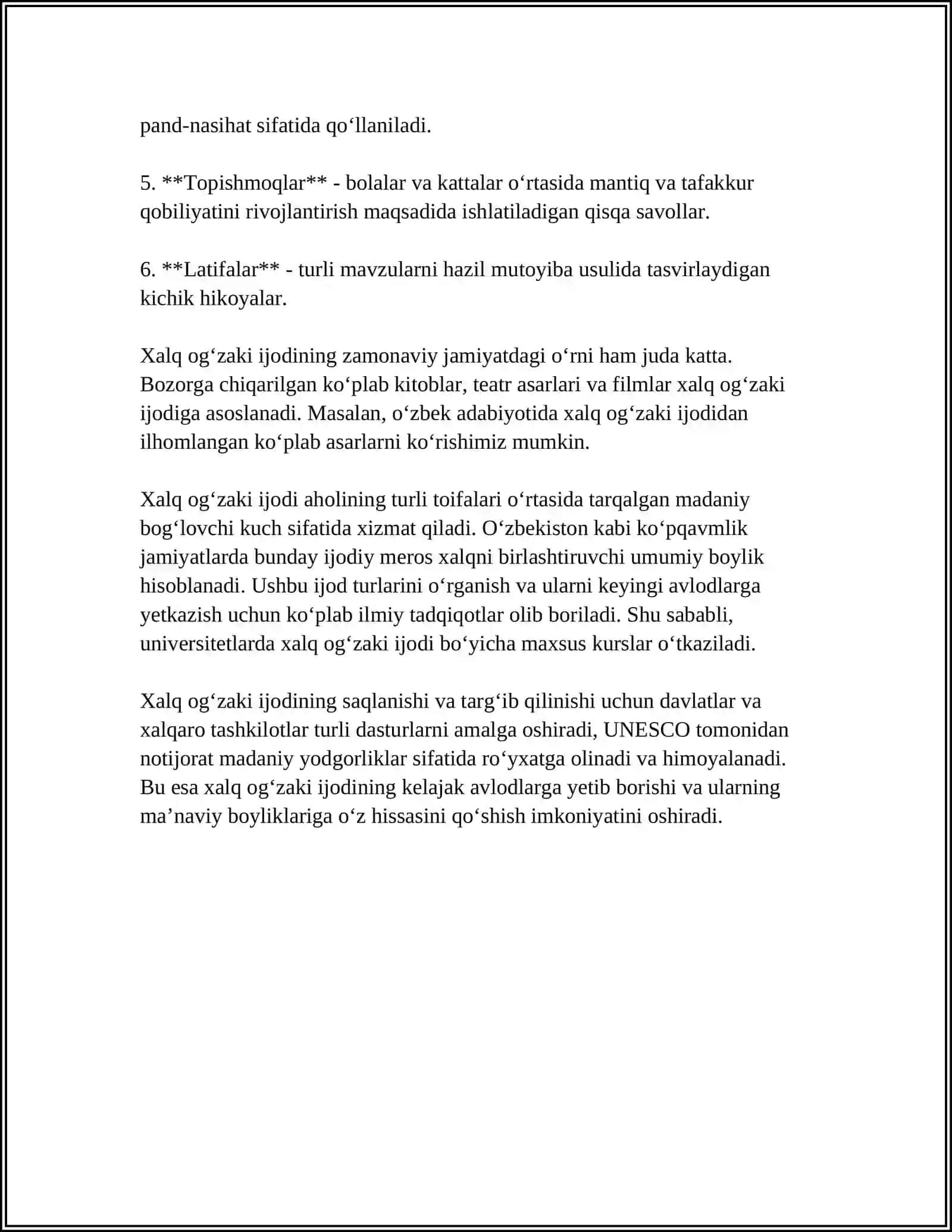 XALQ OGʻZAKI IJODI XALQ QADRIYATLARINING TARKIBIY QISMI SIFATIDA JANGOVAR OT OBROZINING TARIXIY ASOSLARI VA BADIIY TALQINI. ERTAKLARDA QOʻSHALOQLASHTIRISH USULI 4