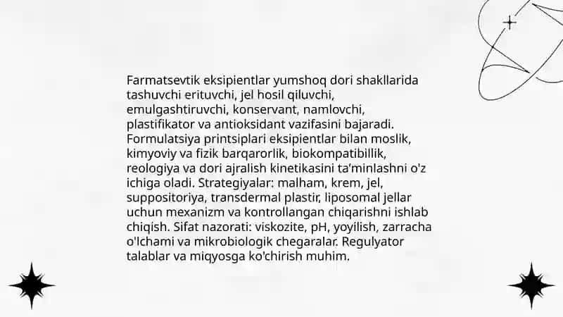 Yumshoq dori shakllari dori vositasi sifatida rivojlanish istiqbollari 4