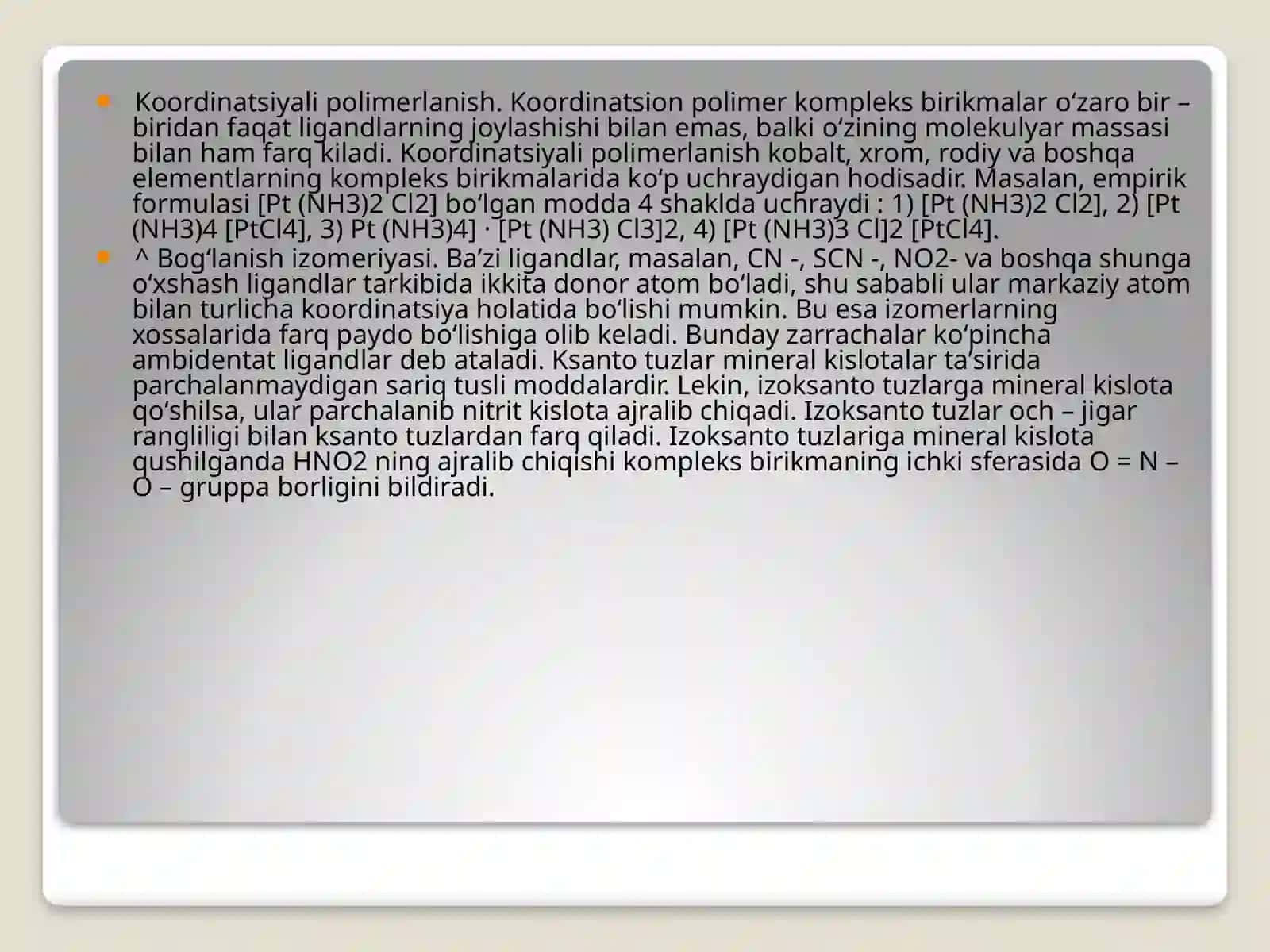 Markaziy ionning ligand bilan elektrostatik ta’siri 4