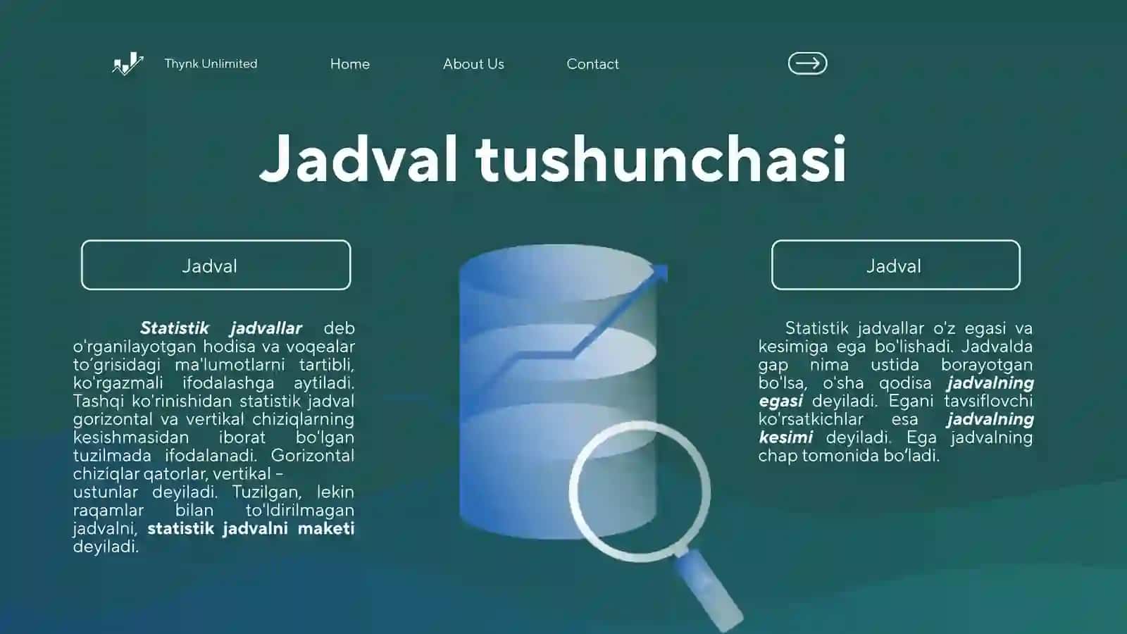 Statistik maʼlumotlarni jadval va grafiklar datasvirlash 4