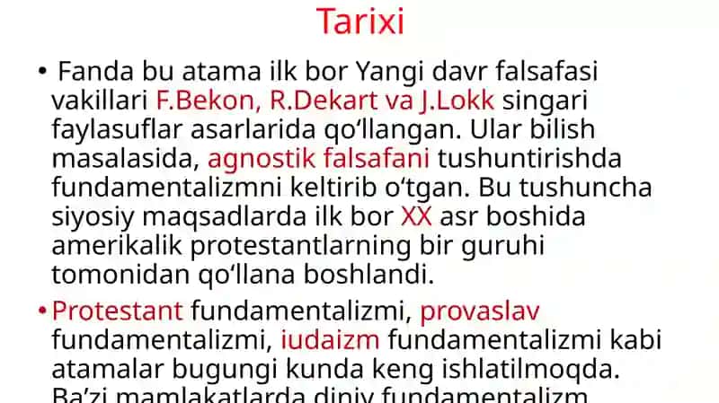 Diniy fundamentalizm, radikalizm va terrorizmning tarixi va yo’nalishlari 4