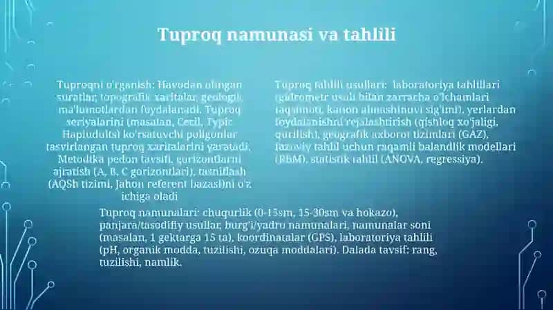Tuproq bonitirovkasi va uni o'tkazish uslubiyati 4